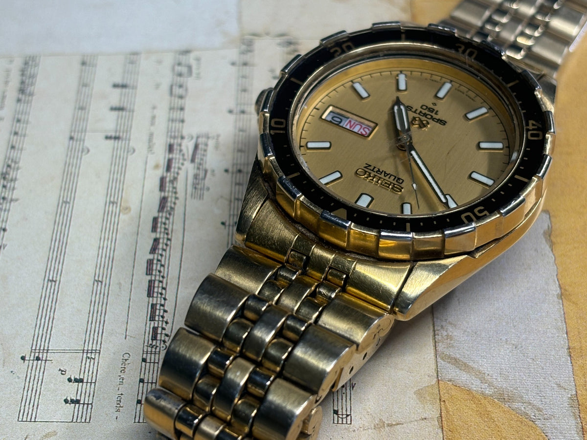 Vintage Seiko Sports 150 Quartz Day Date Diver