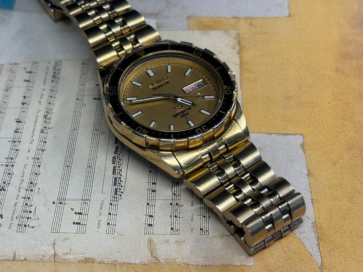 Vintage Seiko Sports 150 Quartz Day Date Diver